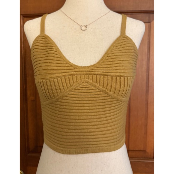 aerie Tops - Aerie Top Womens M Take Charge‎ Ribbed Sweater Corset Tank Golden Amber